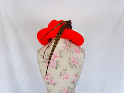 Red Feather Hat, Dandy Gentleman 21"