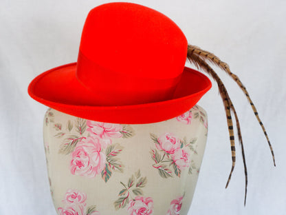 Red Feather Hat, Dandy Gentleman 21"