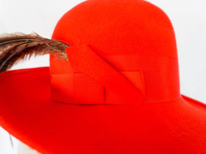Red Feather Hat, Dandy Gentleman 21"
