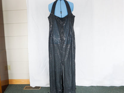 Black Sequin Gown, Size 3X