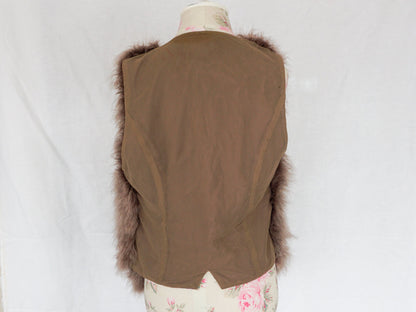 Brown Feather Vest, Size Medium