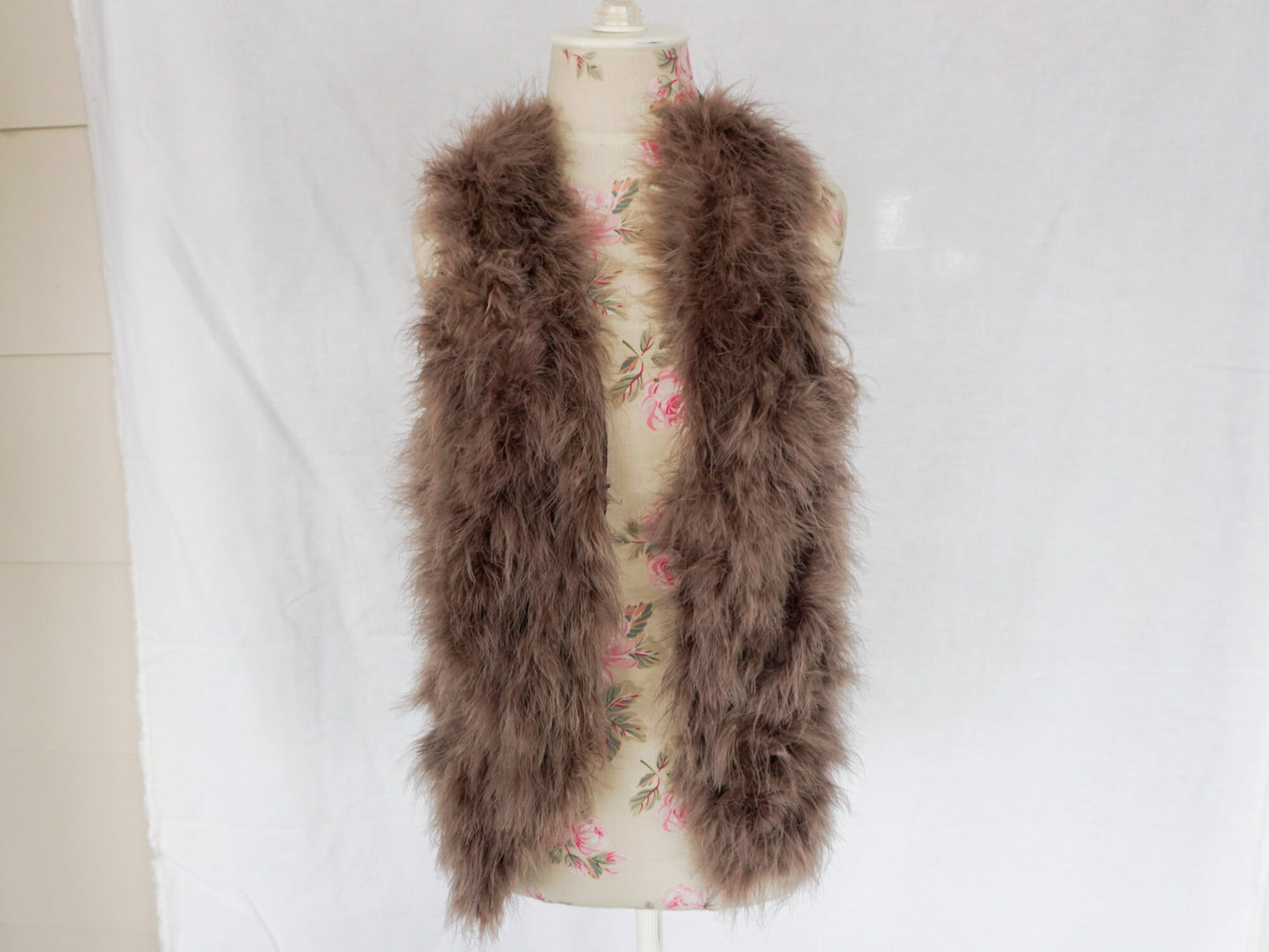 Brown Feather Vest, Size Medium