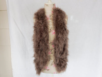 Brown Feather Vest, Size Medium