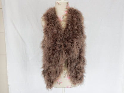 Brown Feather Vest, Size Medium