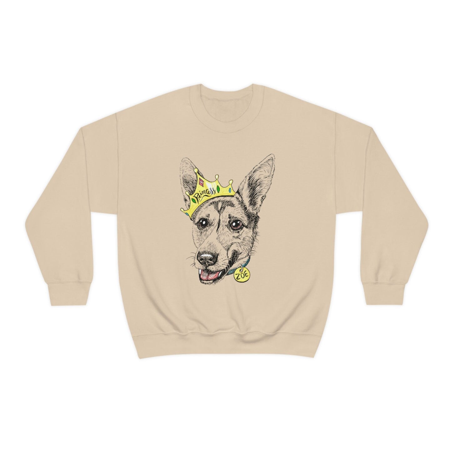 Custom Pet Portrait Crew Sweatshirt